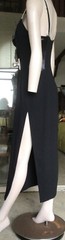 Vtg 80s Studibaker Hawk Black Column Gown Pearl Shoulder Straps 12/14