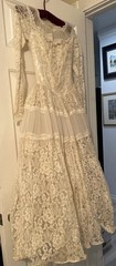Vtg 1950’s Maurer Ivory Full Lace Wedding Dress-Bust 30/2XS