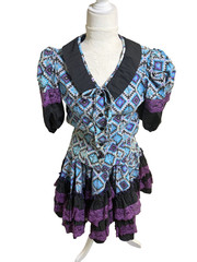 VTG 60s Handmade Square Dancing Dress ~2 Pc Set~S~Peasant Cowgirl Rockabilly