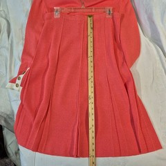 Vtg Castleberry Knit Skirt Suit Set 14 Pink Coral 80s Style Gold Tone Buttons
