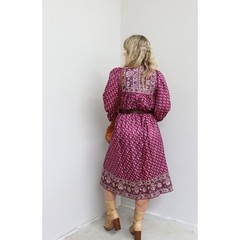 1970’s Vintage Silk Indian Import Full Balloon Sleeve Dress ~ Women’s XS SM MD