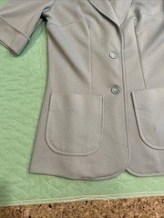 Vintage 70S Women’s Skirt Suit Ice Blue Polyester Knit SEARS Size 10 GROOVY