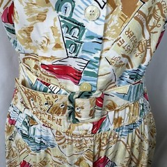 Vtg 80s Carol Anderson Postcard Travel Destination Midi Dress Beach Desert 12