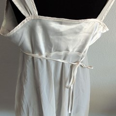 Secret Treasures Ivory Polyester Satin Slip Chemise Lace Trim Lingerie Size L