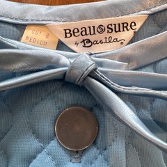 Vintage Beau Sure by Basila Blue Quilted House Coat Robe Medium Original Tag