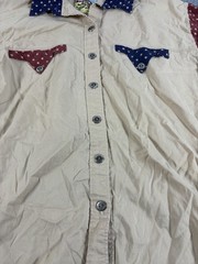Vintage P.S. & Rhinestones Panhandle Slim Western Shirt Stars Print Size Medium