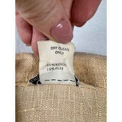 Vintage 70’s Linen Blend Neutral Two Piece Skirt Set Tan Short Sleeve Top Midi