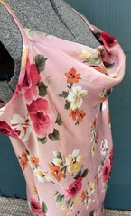 Vintage 90s bebe Slip Dress Pink XL Floral Y2K Satin Made In USA Romantic