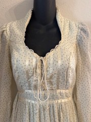 Vintage Gunne Sax Prairie Cottage Core Renaissance Frum Modest Dress Trad Sz 5 S