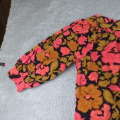 Vintage Lounge Abouts Dress Womens Red Floral Pique Corduroy At Ease Casual