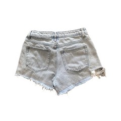 Vervet Distressed Denim Jean Shorts Light Wash Eyelet High Rise Casual Summer