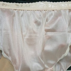 Vintage Silky Nylon Panty Sissy Orange Bikini Sheer Brief Size 7-8 Hip 38-42″