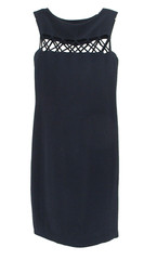 Vintage Genny Dress Sleeveless Sheath XS/S Women Midnight Blue Cutout
