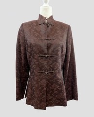 Brocade Jacquad Floral Print Embroidered Blazer Vintage IKCB Tang Jacket