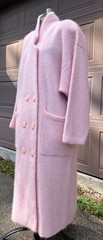 NWT IB Diffusion LG long cardigan duster coat pink wool mohair blend VTG