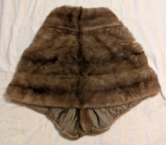 Vintage Lichterman Brown Fur (Likely Mink) Stole Cape Shawl Wrap Monogrammed