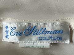 Vntg Eve Stillman Couture NY Ivory Satin Half Slip/Midi Skirt Floral Lace SMALL