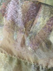 Vintage 1950s Colorful Party Dress Petticoat Fall Spring Watercolor Yellow small