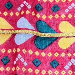 Vintage Red Bandhani Print Wrap Skirt Women’s Ethnic Folk Art Pattern Festival