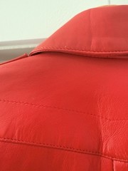 Vintage Michael Hoban North Beach Leather Bomber Jacket Red 7/8