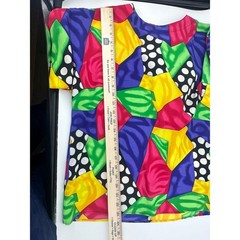 Renaissance Sportswear Vintage Multi Color Geometric Polka Dot Top Womens Small