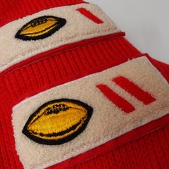 Vintage 60s 70s Goshen High School Indiana Varsity Red Football Sweater Medium