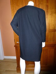 JOAN RAINES Vtg 80s AVANT GARDE Batwing Rhinestones Black Cocktail DRESS 12 L