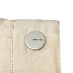 CHANEL Vintage Logo Button Shirt Blouse Long Sleeve Top Cream Cotton Quilting
