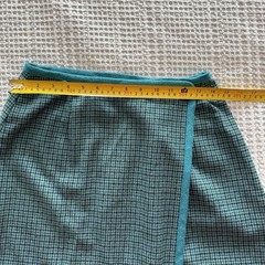 Vintage Pendleton Wool Skirt, Teal Plaid, Size 12, Virgin Wool, 28×24 – Read