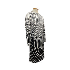 Vtg 70s 1970s Op Art Psychedelic Print Ultra Mod Gogo Mini Shift Dress