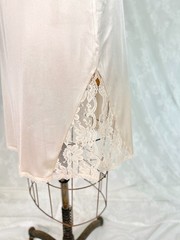 Vintage 70s Maidenform Cream Slip Set, Lace Bodice Top & Matching Skirt
