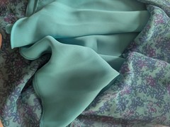 David Warren Petite Silk Floral Midi Dress Teal Purple Cutout Back Size 6P