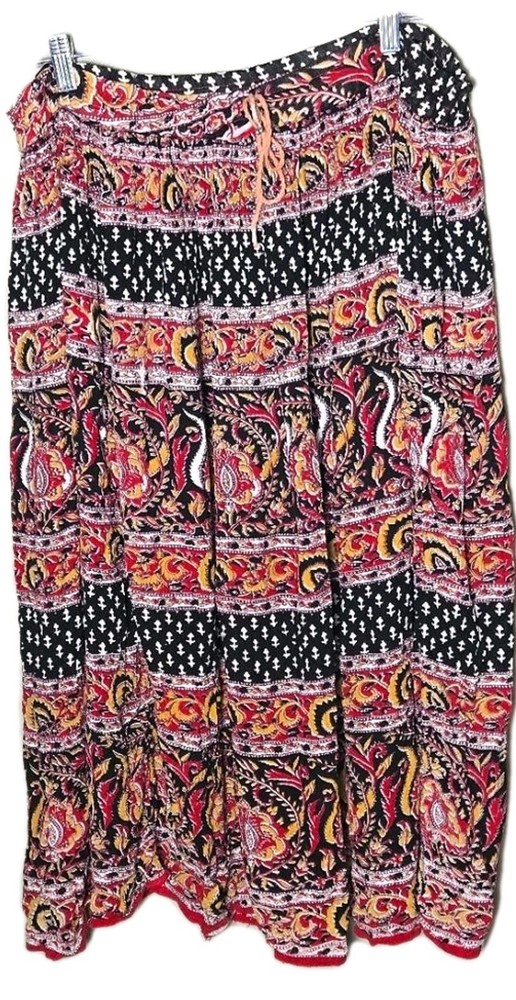 Vintage Women’s Free Size Maxi Skirt Flowy Boho Gypsy Hippie Festival