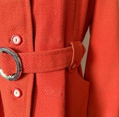 Vintage 1960s Retro Red Orange Wool Jacket Size 8