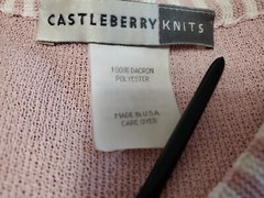 CASTLEBERRY Knit Dacron Polyester Pink Shoulder Pad Blazer Cardigan 10 Made USA