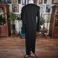 Lennie Black Maxi Dress Nina Leonard Vintage 90s Beaded Asymmetrical Long Sleeve