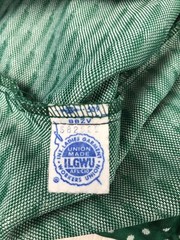 ILGWU Pants Vintage Green White Polka Dot Bell Bottom Womens See Photos For Size