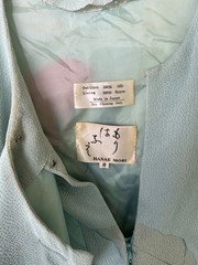 VINTAGE 1970s HANAE MORI JAPAN DESIGNER FLORAL DRESS MATACHING SHAWL SCARF AS IS