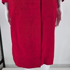 Vintage 1960s Bullock’s Wilshire Los Angeles Red Shantung Silk Mod Coat (L)