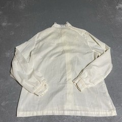 Vintage 70s Teddi of California Shirt Womens Large Ivory Lace Button Up Cottage