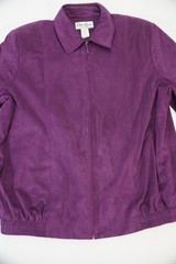 Vintage Da-Rue of California Purple Suede Jacket Womens Sz 12 Faux Made in USA
