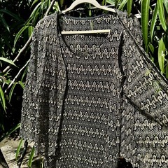 Dolina Exclusive Dress & Top Woman’s Size 14 Vintage Golden Beige LaceKnit Lined