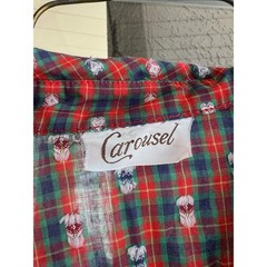 Vintage plaid Carousel button down top size medium