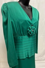 Vintage 80s Dynasty green 2PC Peplum Skirt Set by Rina di Montella Size 8