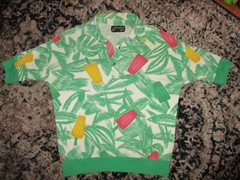 vtg 80s CONTESSA BY JOYCE WOMEN’S POLO SHIRT Popsicle Summer Ice Cream Novelty