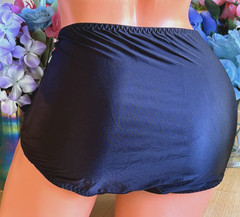 BALI 9/2XL BLACK Satin Lace Sides Double Support Light Control Panties #DBBF