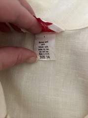 Vintage CHECKABERRY Ivory Button ShirtDRESS – Size 14 – EUC