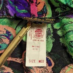 Vintage 80s 90s Bright Floral Beach Coverup Medium w/ Pockets ILGWU Union Made