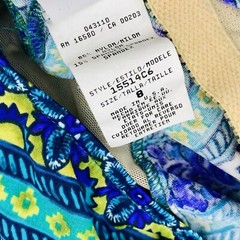Vintage Cole of California Green Blue White Multicolor Swimsuit Size 8. 60s 70s
