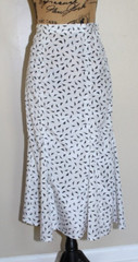 Vintage 1980s Black White Geometric Blouse Mermaid Skirt Set Women’s XS/S 26″